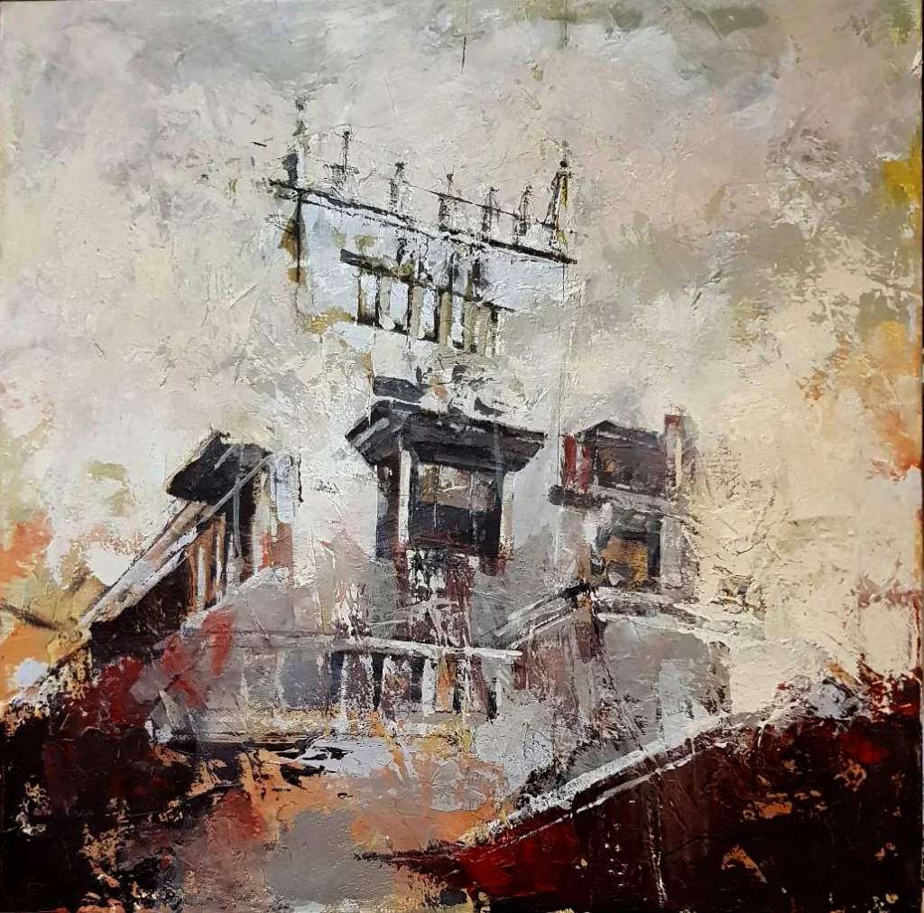 SANTANDER CASA BOTIN 2023 60x60 cm ACRILICO SOBRE TELA