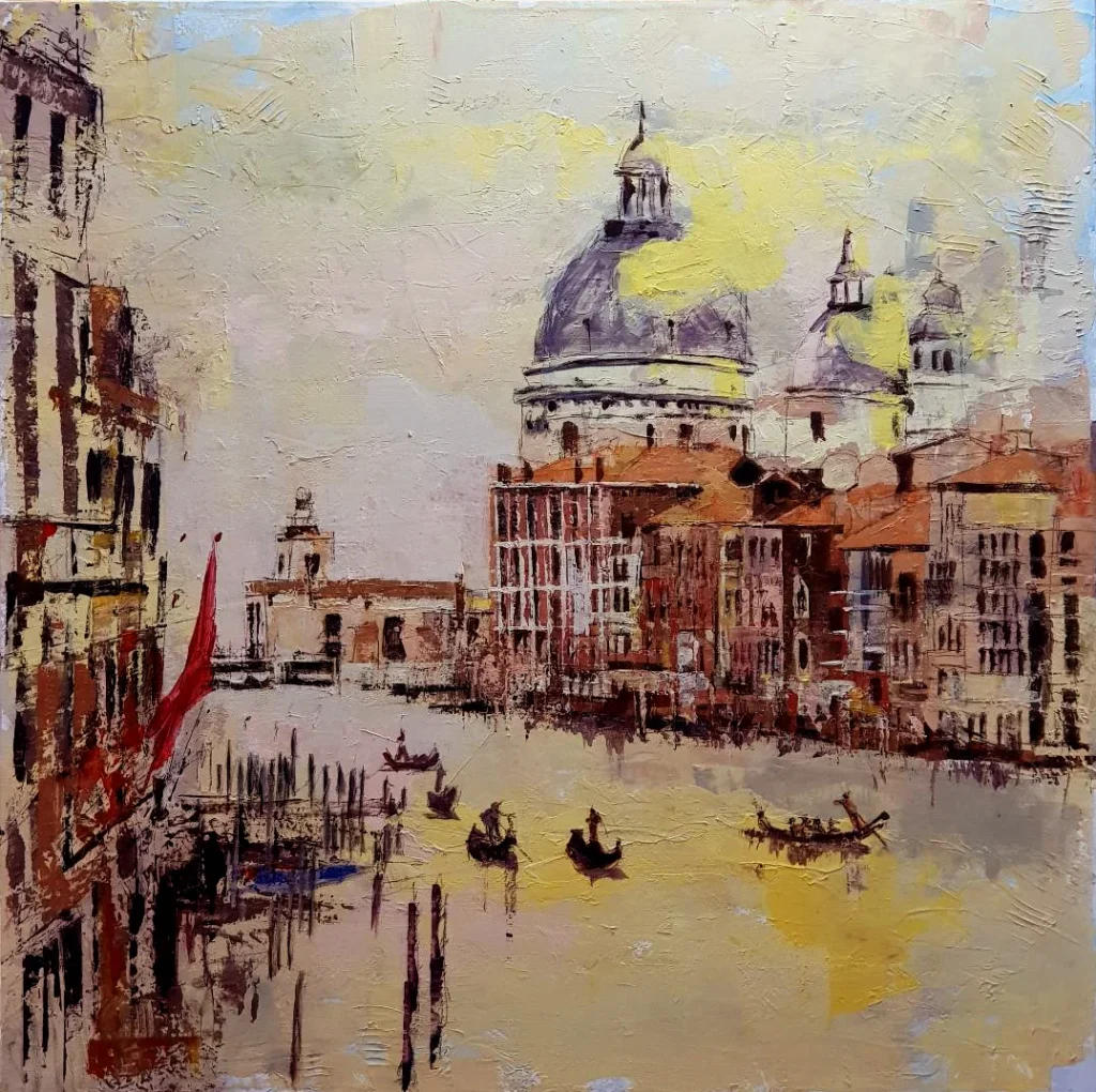 VENECIA GRAN CANAL 2023 80x80 cm ACRILICO SOBRE TELA